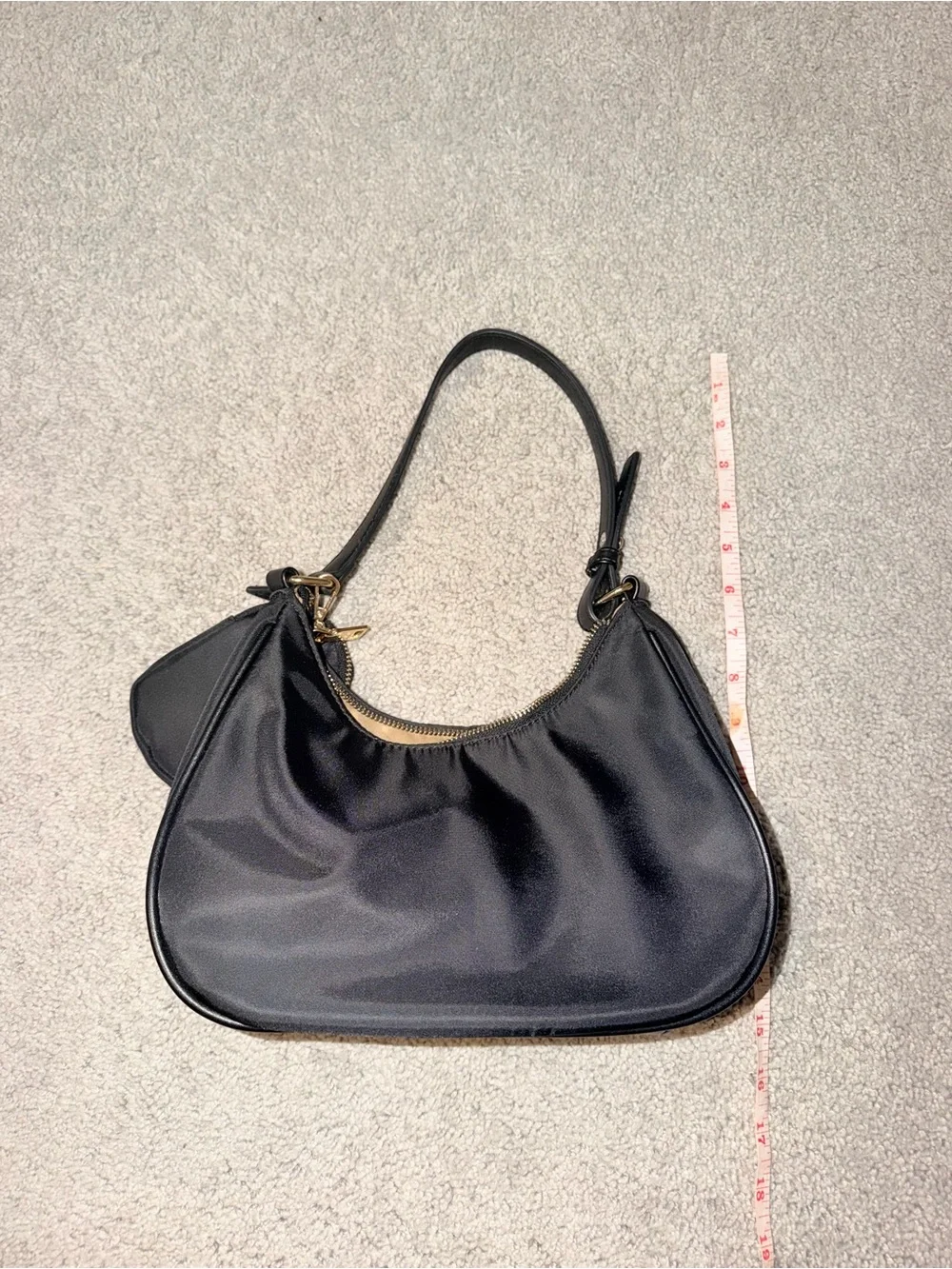 Classic Black Shoulder Bag with Coin Pouch